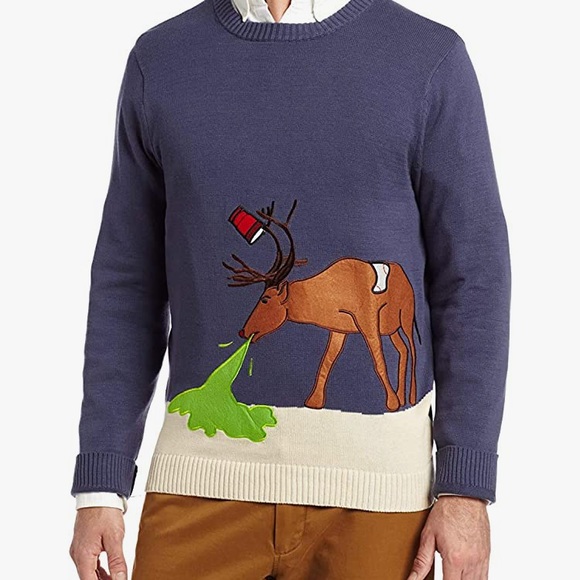 alex stevens Other - ⭐️ Men's Vomiting Drunk Reindeer Rudolph Hangover Ugly Christmas Sweater XL